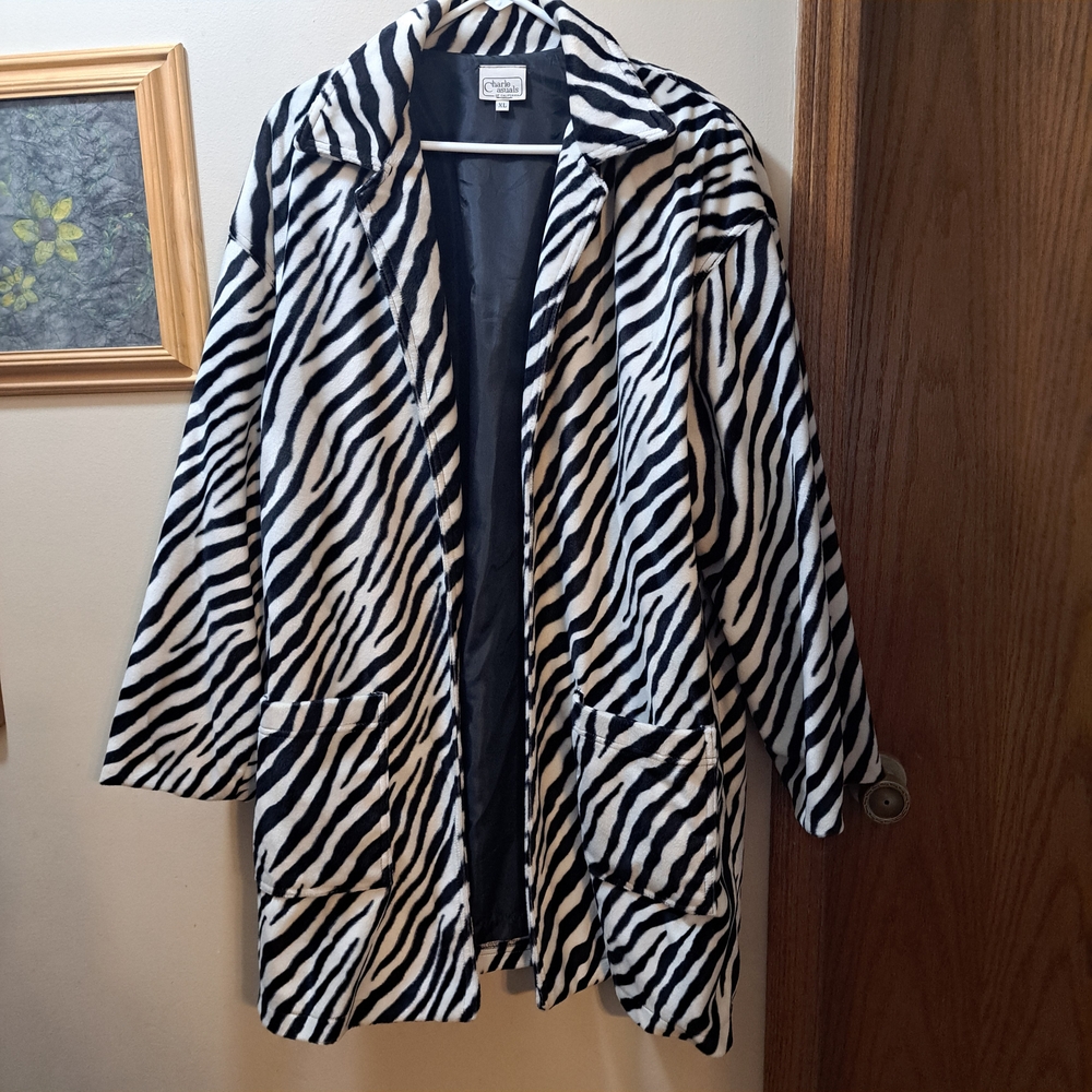 Stylish Zebra Print Teddy Jacket